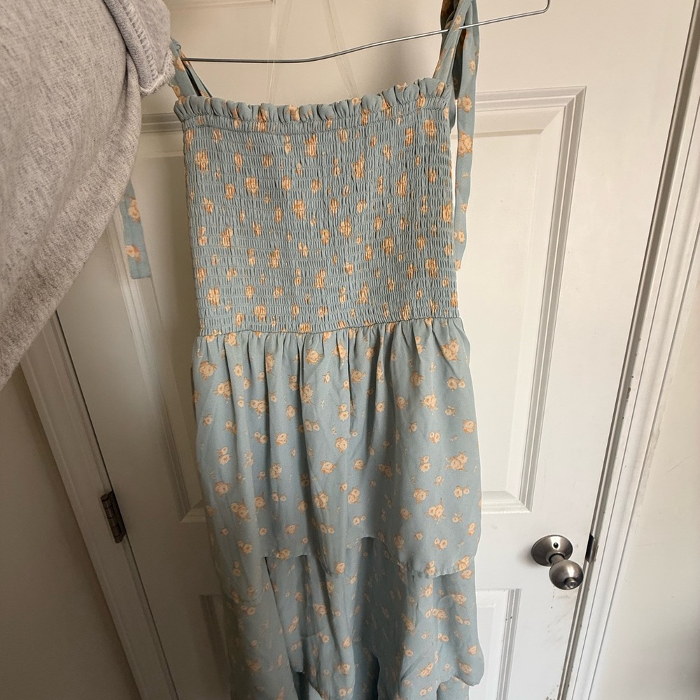 Dry Goods Smocked Light Blue Floral Sundress